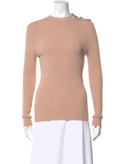 Pre-owned Balmain Wool Crew Neck Sweater In Neutral