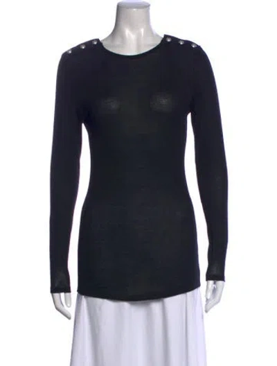 Pre-owned Balmain Wool Crew Neck Top In Blue