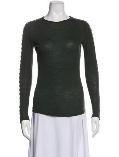 Pre-owned Balmain Wool Crew Neck Top In Green