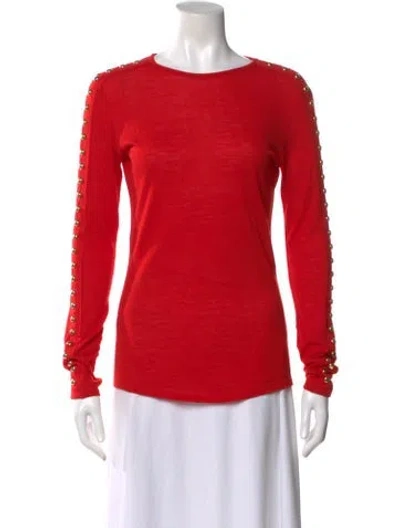 Pre-owned Balmain Wool Crew Neck Top In Red