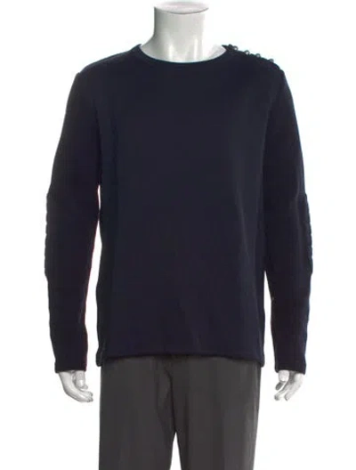 Pre-owned Balmain Wool Crew Neck T-shirt W/ Tags In Blue