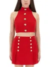 Balmain High-neck Button-detail Top