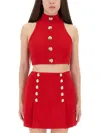 Balmain High-neck Button-detail Top