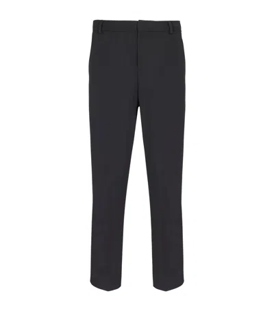 BALMAIN WOOL CROPPED STRAIGHT TROUSERS