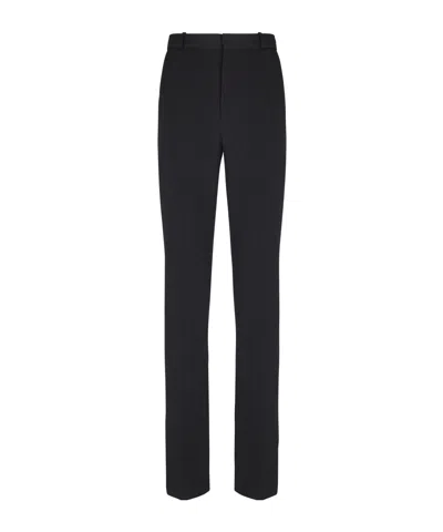 Balmain Wool Darted Trousers In Blue