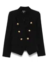 Balmain Black Grain De Poudre 6-button Tailored Jacket In Black