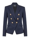 Balmain Navy Blue Viscose-wool Blend Blazer In Blue