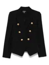 Balmain Double-breasted Wool Fitted Jacket In Brown