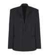 Balmain Wool Embellished Blazer In Blue