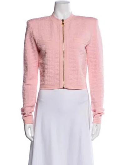 Pre-owned Balmain Wool Evening Jacket In Pink