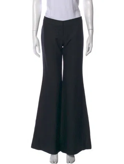 Pre-owned Balmain Wool Flared Pants In Black