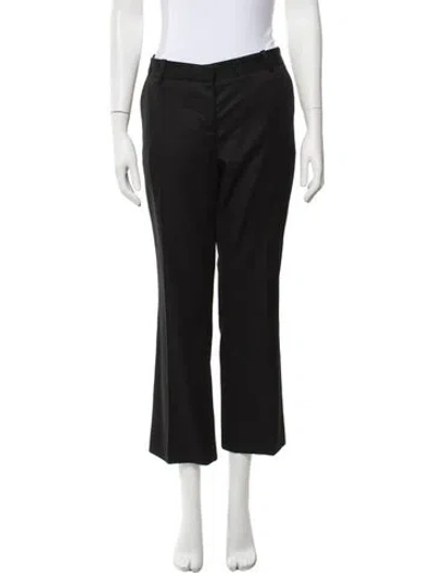 Pre-owned Balmain Wool Flared Pants In Black