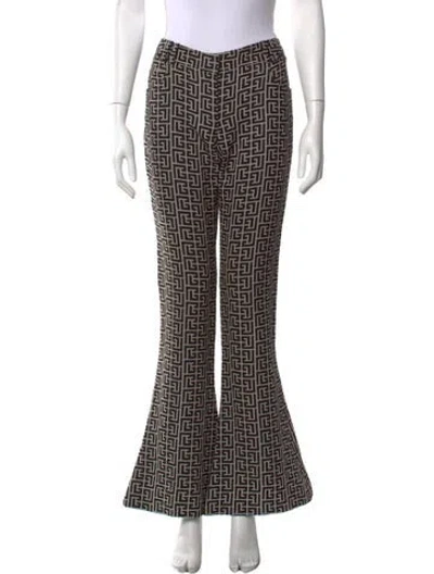 Pre-owned Balmain Wool Flared Pants In Black