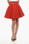 Balmain Wool Flared Skirt In Red