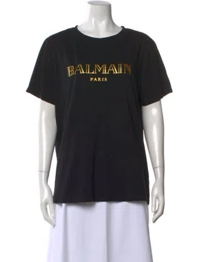 Pre-owned Balmain Wool Graphic Print T-shirt In Black