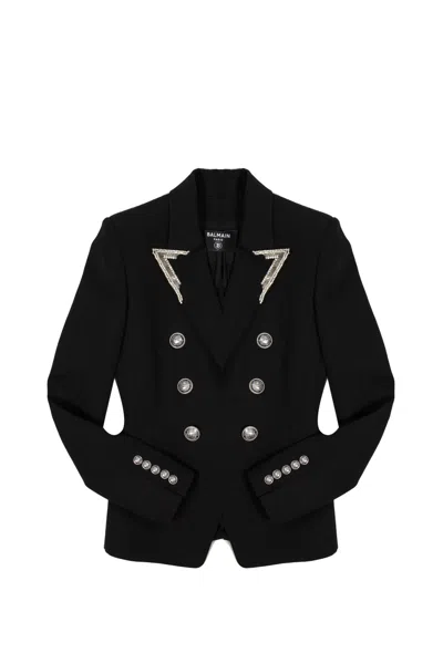 Balmain Wool Jacket In Black