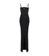 Balmain Wool Grain De Poudre Gown In Black
