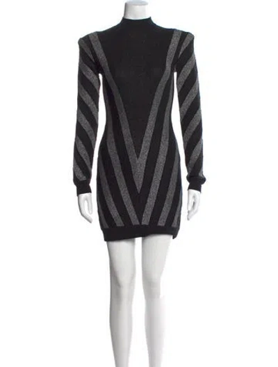 Pre-owned Balmain Wool Knee-length Dress In Multi