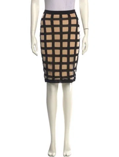 Pre-owned Balmain Wool Knee-length Skirt In Neutral
