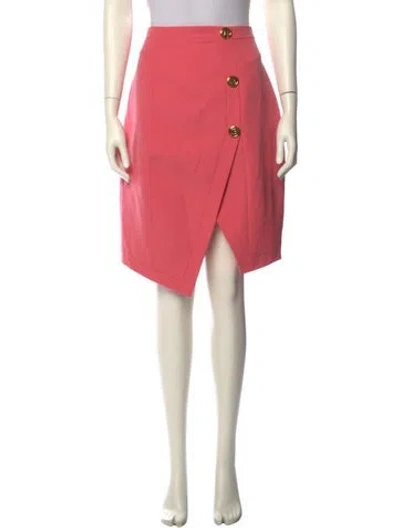 Pre-owned Balmain Wool Knee-length Skirt In Pink