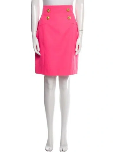 Pre-owned Balmain Wool Knee-length Skirt In Red