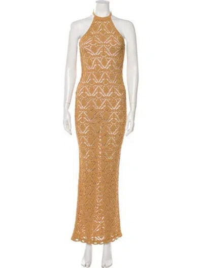 Pre-owned Balmain Wool Long Dress In Neutral