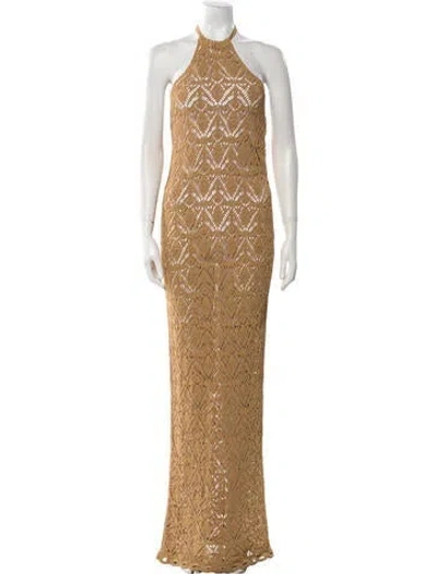 Pre-owned Balmain Wool Long Dress W/ Tags In Neutral