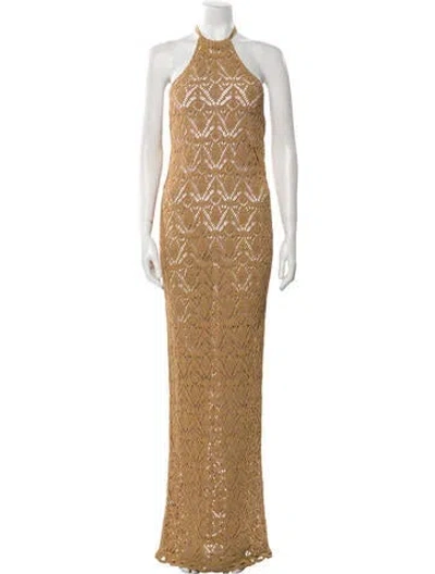 Pre-owned Balmain Wool Long Dress W/ Tags In Neutral
