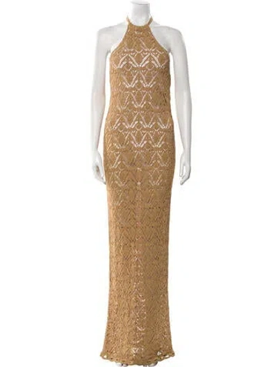 Pre-owned Balmain Wool Long Dress W/ Tags In Neutral