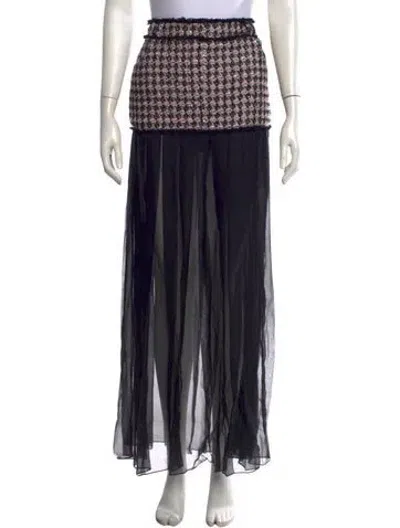 Pre-owned Balmain Wool Long Skirt In Black