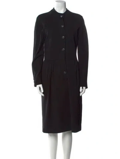 Pre-owned Balmain Wool Midi Length Dress In Black