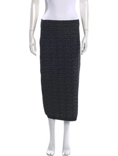Pre-owned Balmain Wool Midi Length Skirt W/ Tags In Black