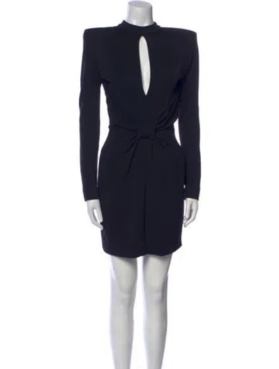 Pre-owned Balmain Wool Mini Dress In Black