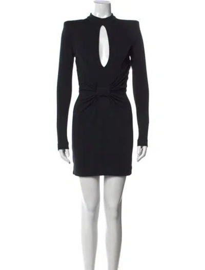 Pre-owned Balmain Wool Mini Dress In Black