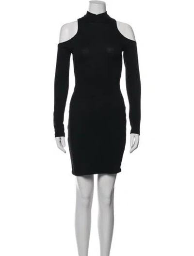 Pre-owned Balmain Wool Mini Dress In Black