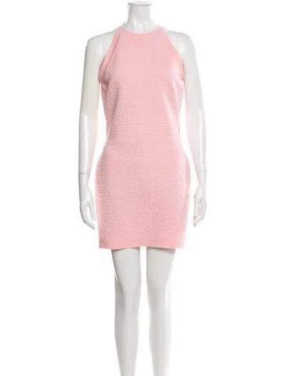 Pre-owned Balmain Wool Mini Dress In Pink