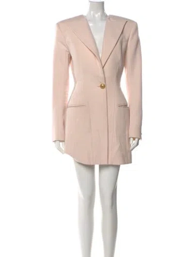 Pre-owned Balmain Wool Mini Dress In Pink