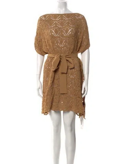 Pre-owned Balmain Wool Mini Dress W/ Tags In Neutral