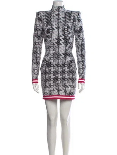 Pre-owned Balmain Wool Mini Dress W/ Tags In White