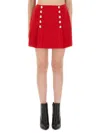 Balmain High Waist A-line Skirt With Button Detailing