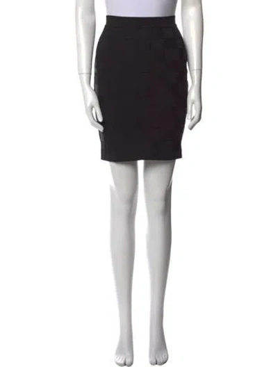 Pre-owned Balmain Wool Mini Skirt In Black