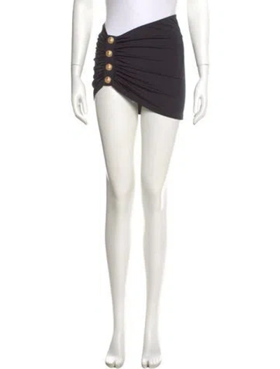 Pre-owned Balmain Wool Mini Skirt In Black