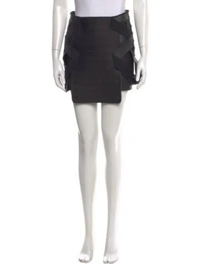Pre-owned Balmain Wool Mini Skirt In Black