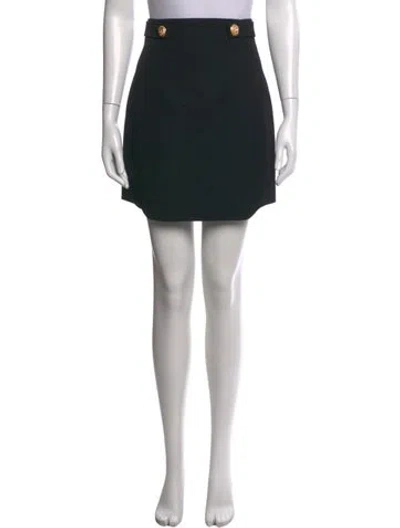 Pre-owned Balmain Wool Mini Skirt In Black