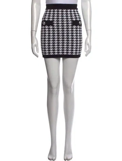 Pre-owned Balmain Wool Mini Skirt In Black