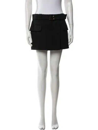 Pre-owned Balmain Wool Mini Skirt In Black