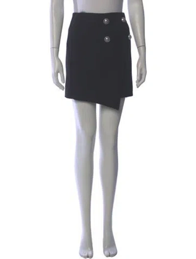 Pre-owned Balmain Wool Mini Skirt In Gray