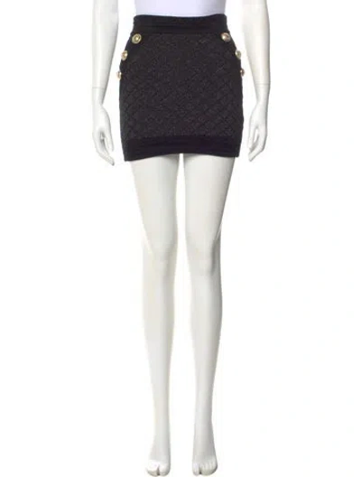 Pre-owned Balmain Wool Mini Skirt In Multi