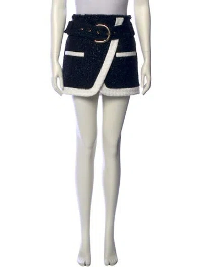 Pre-owned Balmain Wool Mini Skirt In Multi