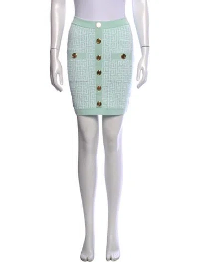Pre-owned Balmain Wool Mini Skirt In Multicolor